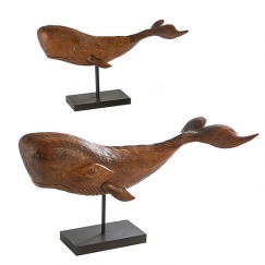 Drevená dekorácia Veľryba, 57 cm