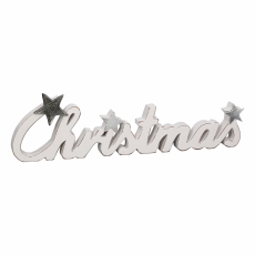 Drevený nápis Christmas, 37 cm, biela - 1