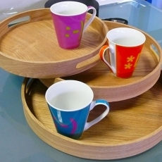 Drevený podnos okrúhly Scandia, sada 3 ks - 4