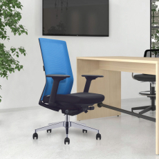 Ergonomická kancelárska stolička Alcanto, textil, modrá - 5