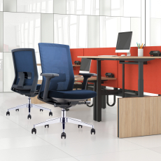 Ergonomická kancelárska stolička Alcanto, textil, tmavomodrá - 6
