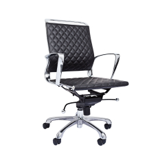 Ergonomická kancelárska stolička Ell, syntetická koža, čierna - 1