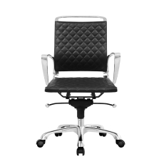 Ergonomická kancelárska stolička Ell, syntetická koža, čierna - 3