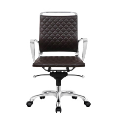 Ergonomická kancelárska stolička Ell, syntetická koža, hnedá
