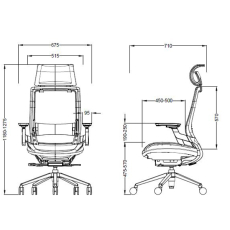 Ergonomická kancelárska stolička Next Hb, sieťovina, čierna - 5