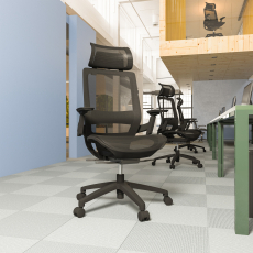 Ergonomická kancelárska stolička Next Hb, sieťovina, čierna - 6
