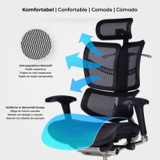 Ergonomická kancelárska stolička Norfolk, čierna - 4