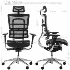 Ergonomická kancelárska stolička Paterna, čierna - 4