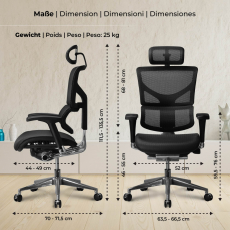 Ergonomická kancelárska stolička Spokane, čierna - 7