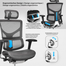 Ergonomická kancelárska stolička Spokane, šedá - 3