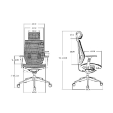 Ergonomická kancelárska stolička Tech Line, sieťovina, čierna - 7