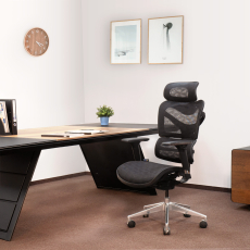 Ergonomická kancelárska stolička Tech Max, sieťovina, čierna - 8