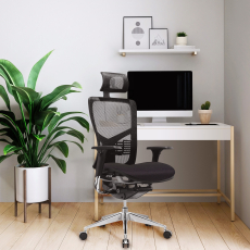 Ergonomická kancelárska stolička Tech Pro, sieťovina, čierna - 8