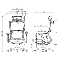 Ergonomická kancelářská židle Grove Black, síťovina, červená - 6