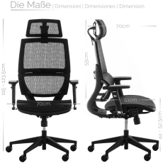 Ergonomická kancelářská židle Hinwil, černá - 4