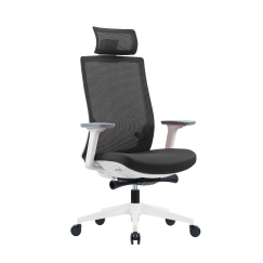 Ergonomická kancelářská židle Meteor White, síťovina, šedá
