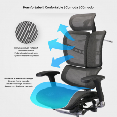 Ergonomická kancelářská židle Norfolk, šedá - 4