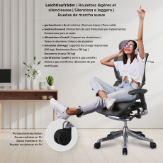Ergonomická kancelářská židle Norfolk, šedá - 6