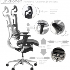 Ergonomická kancelářská židle Paterna, černá - 2
