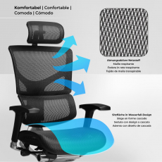 Ergonomická kancelářská židle Spokane, černá - 4