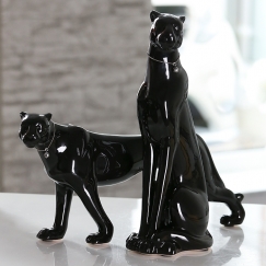Figúrky sediaci a stojaci leopard Leo, 40 cm, súprava 2 ks