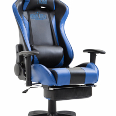 Herná stolička Boavista, syntetická koža, čierna / modrá - 1
