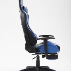 Herná stolička Boavista, syntetická koža, čierna / modrá - 3