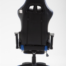 Herná stolička Boavista, syntetická koža, čierna / modrá - 4
