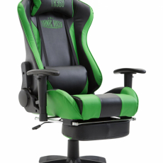 Herná stolička Boavista, syntetická koža, čierna / zelená - 1