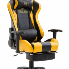 Herná stolička Boavista, syntetická koža, čierna / žltá - 1