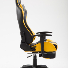Herná stolička Boavista, syntetická koža, čierna / žltá - 3