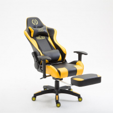 Herná stolička Boavista, syntetická koža, čierna / žltá - 5