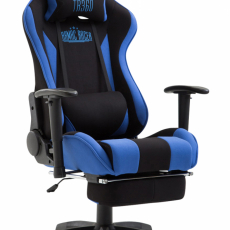 Herná stolička Boavista, textil, čierna / modrá - 1