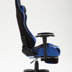 Herná stolička Boavista, textil, čierna / modrá - 3