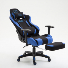 Herná stolička Boavista, textil, čierna / modrá - 5