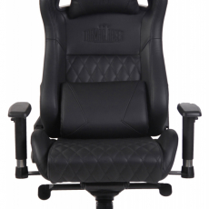 Herná stolička Keren, pravá koža, čierna - 2