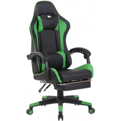 Herná stolička Lismore, čierna / zelená