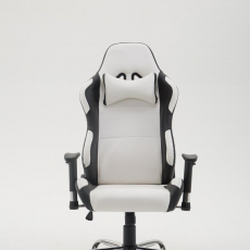 Herná stolička Rosberg, syntetická koža, čierna / biela - 2