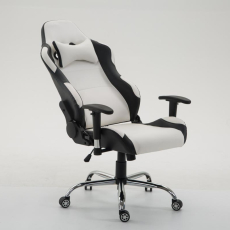 Herná stolička Rosberg, syntetická koža, čierna / biela - 5