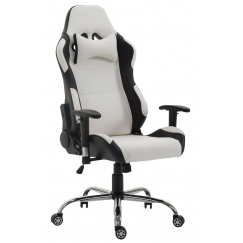 Herná stolička Rosberg, syntetická koža, čierna / biela