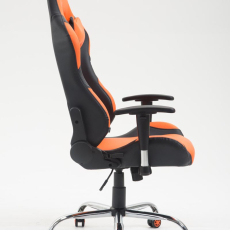 Herná stolička Rosberg, syntetická koža, čierna / oranžová - 3