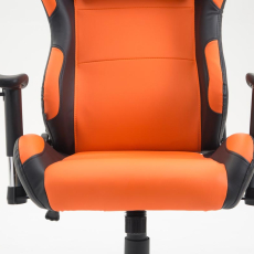 Herná stolička Rosberg, syntetická koža, čierna / oranžová - 6