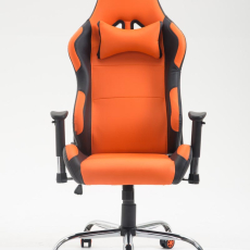 Herná stolička Rosberg, syntetická koža, čierna / oranžová - 2