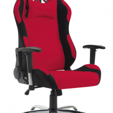 Herná stolička Rosberg textil, čierna / červená - 1