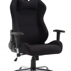 Herná stolička Rosberg textil, čierna / čierna - 1