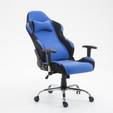 Herná stolička Rosberg textil, čierna / modrá - 5