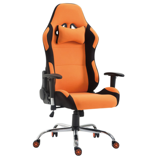 Herná stolička Rosberg textil, čierna / oranžová - 1