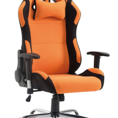Herná stolička Rosberg textil, čierna / oranžová - 1