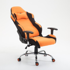 Herná stolička Rosberg textil, čierna / oranžová - 5