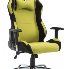 Herná stolička Rosberg textil, čierna / zelená - 1